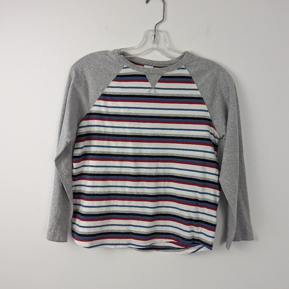 Gymboree L (10-12) Youth Striped Raglan Sleeve Baseball Tee